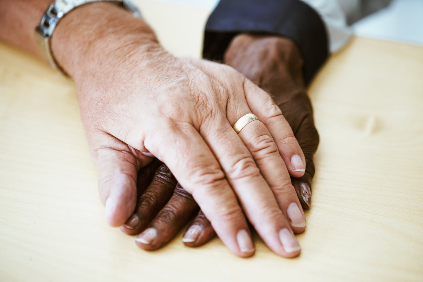 Close, caring connection representing memory care